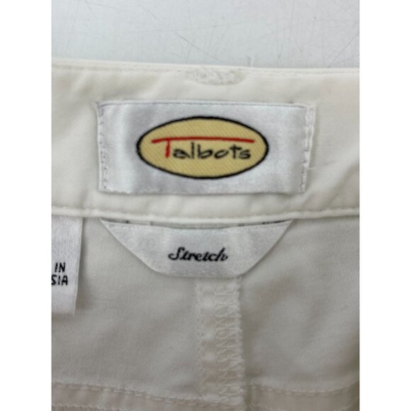 Talbots Women's White Stretch Crop Chino Pants Jeans Summer Size 6 - Picture 7 of 14